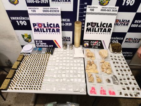 Sorriso: Força Tática desarticula paiol de facção e apreende granadas, drogas e munições