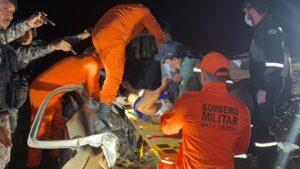 Acidente com três veículos deixa seis feridos na MT-242 entre Sorriso e Nova Ubiratã FOTO: RAFAEL SILVA R9 NEWS
