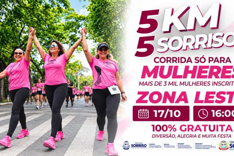 Corrida feminina 5K na Zona Leste
